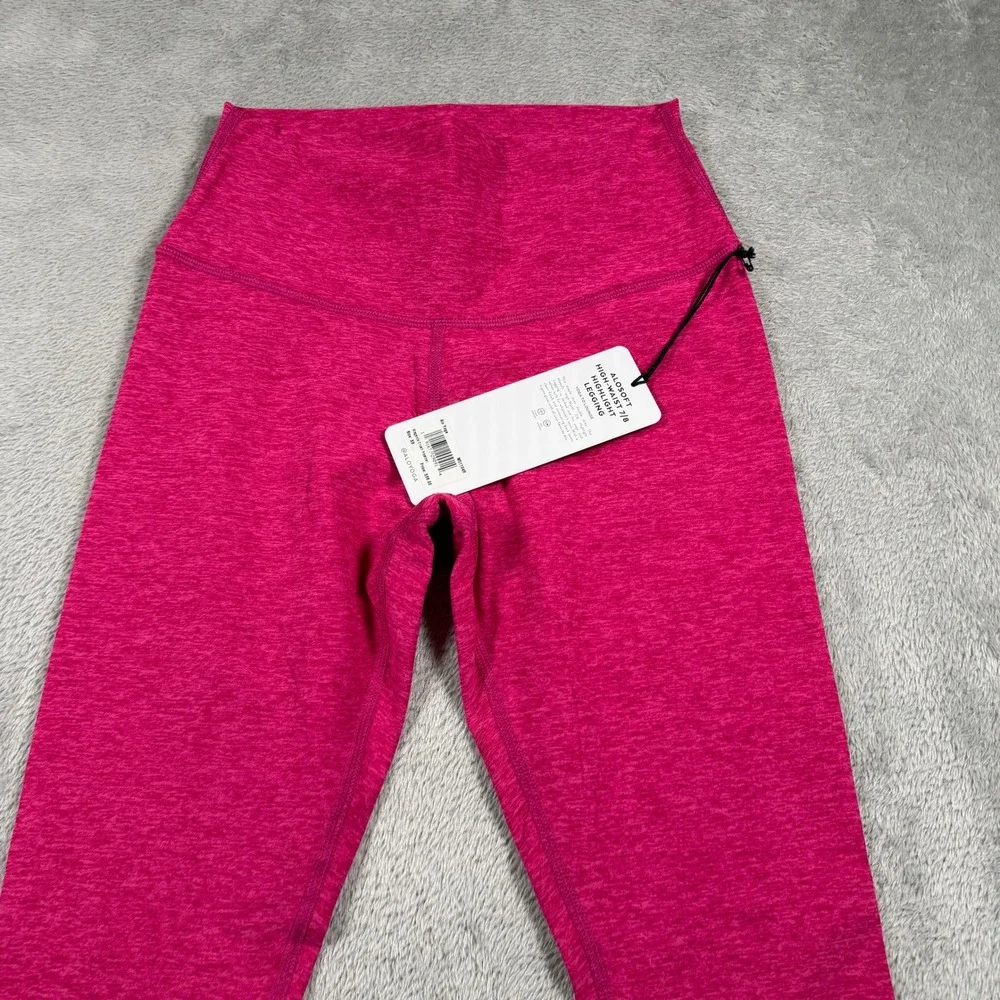 Alo Yoga Alosoft High-Waist Highlight Legging Women XS Pink Heathered 7/8 Length